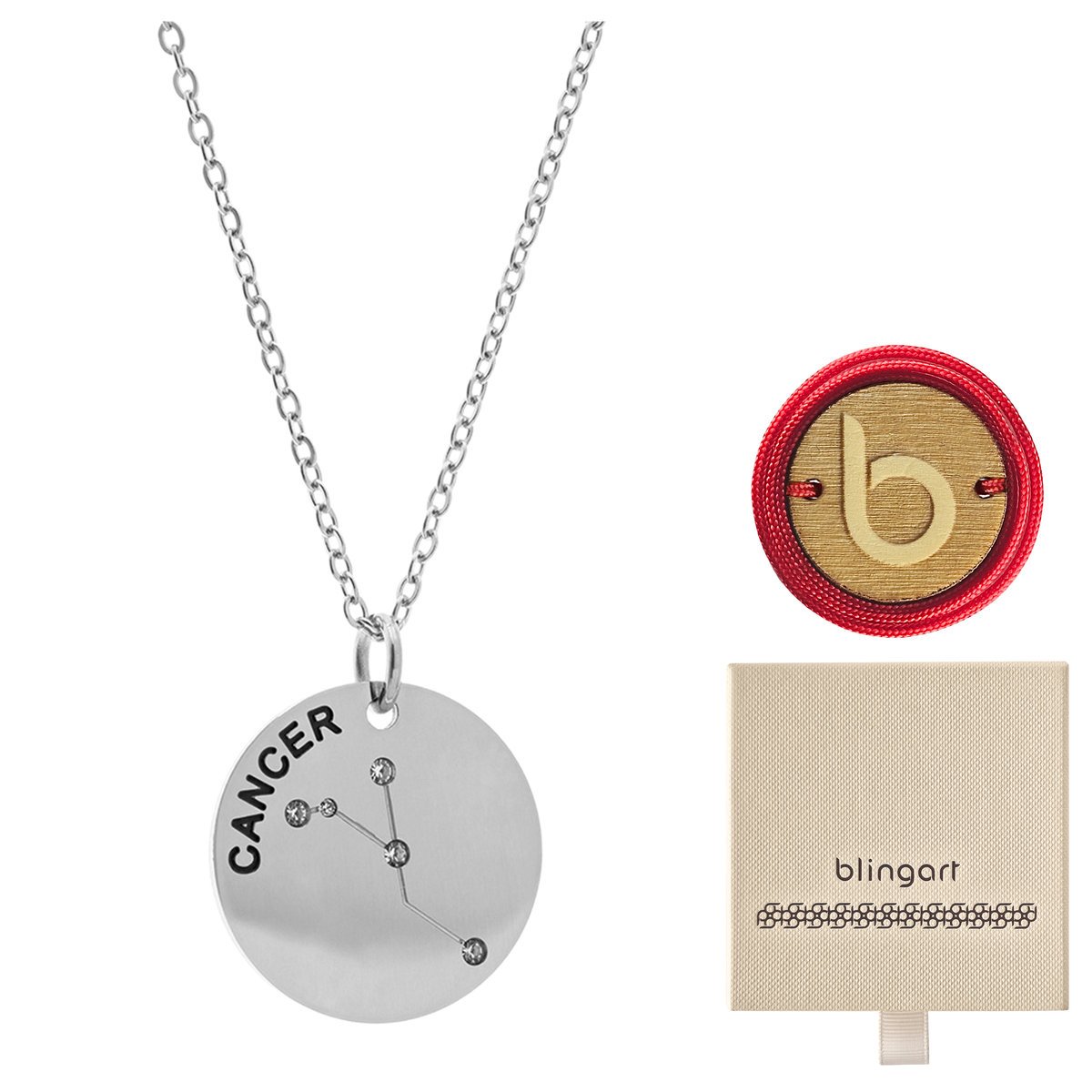 Naszyjnik damski znak zodiaku rak srebrny stal chirurgiczna BLINGART