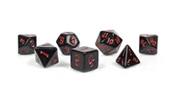 Gry planszowe - Kostki RPG Mroczny Czarno-Czerwony Zestaw 7 Kości Kostek - miniaturka - grafika 1