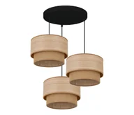 Lampy sufitowe - Brilagi - Żyrandol na lince MONTANA BOHO 3xE27/15W/230V brązowy/czarny - miniaturka - grafika 1