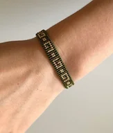 Bransoletki - Bransoletka zielono złota - miniaturka - grafika 1