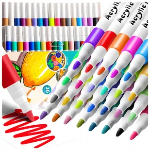 MARKERY AKRYLOWE PISAKI do KAMIENI UBRAŃ FLAMASTRY MAZAKI WODOODPORNE 36szt - Przybory szkolne - miniaturka - grafika 1