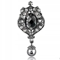Broszki - PINETS broszka Vintage Srebrna Perła Barokowa - miniaturka - grafika 1