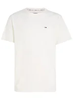 Koszulki męskie - Tommy Jeans biały Regular Fit T-shirt męski, Rozmiar XL - miniaturka - grafika 1