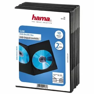 Hama Slim DVD Double Jewel Case pack of 10 black 51184 51184 - Pudełka i akcesoria na płyty CD - miniaturka - grafika 1