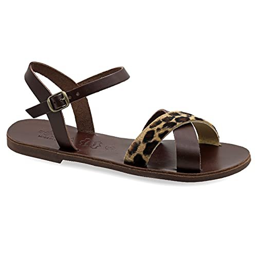 40 Wielokolorowe 1 Emmanuela Greek Handmade Skórzane sandały z regulowaną klamrą pasek, letnie buty z paskiem kostki dla kobiet, sandały slingback z otwartymi palcami