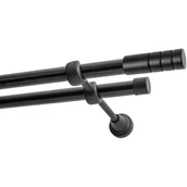 Karnisze - Karnisz DECASTYL Techno podwójny 160 cm Czarny - miniaturka - grafika 1