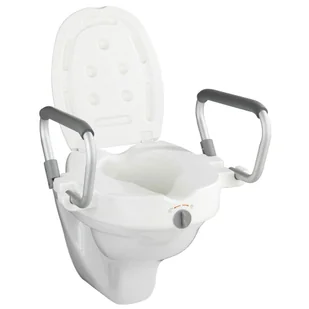 WENKO 20924100 deska sedesowa podwyższenie z uchwytami z wspornikiem Secura, tworzywo sztuczne, 55 x 37.5 x 47.5 cm, biały 20924100 - Akcesoria dla osób starszych i niepełnosprawnych - miniaturka - grafika 2