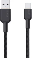 Kable USB - Aukey Kabel nylonowy USB-A do USB-C, QC, 60W, 480Mbps, 1m, czarny - miniaturka - grafika 1