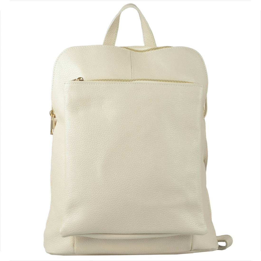 Torebko plecak skórzany A4 lekki jasny beż