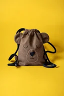 Plecaki worki - Mały brązowy miś plecak worek - miniaturka - grafika 1