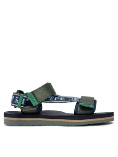 Pepe Jeans Sandały Pool One B PBS70063 Khaki - Buty dla chłopców - miniaturka - grafika 1
