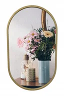 Lustra - LUSTRO OWALNE DO ŁAZIENKI GLAMOUR W ZŁOTEJ RAMIE - miniaturka - grafika 1