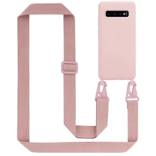 Łańcuszek Etui Do Samsung Galaxy S10 PLUS Pokrowiec w LIQUID RÓŻOWY Silicone TPU Obudowa Ochronny Cadorabo - Etui i futerały do telefonów - miniaturka - grafika 1