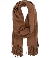 Apaszki i szaliki damskie - Szal szalik Gruba Chusta frędzle jednokolorowy ciepły miękki 200x70 cm - miniaturka - grafika 1