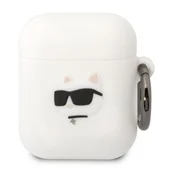 Akcesoria do słuchawek - Karl Lagerfeld etui do Airpods 1 / 2 KLA2RUNCHH białe 3D Silicone NFT Karl - miniaturka - grafika 1