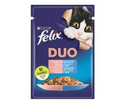 Mokra karma dla kotów - FELIX Fantastic Duo z łososiem i sardynką  w galaretce 85g - miniaturka - grafika 1