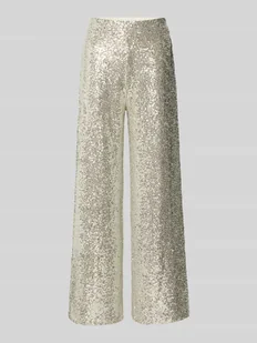 Spodnie materiałowe o szerokim kroju z cekinowym obszyciem na całej powierzchni model ‘Fauca’ - Spodnie damskie - miniaturka - grafika 1