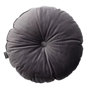 Poduszka okrągła Velvet z guzikiem, grafitowy szary, ⌀37 cm, Velvet - Poduszki dekoracyjne - miniaturka - grafika 1