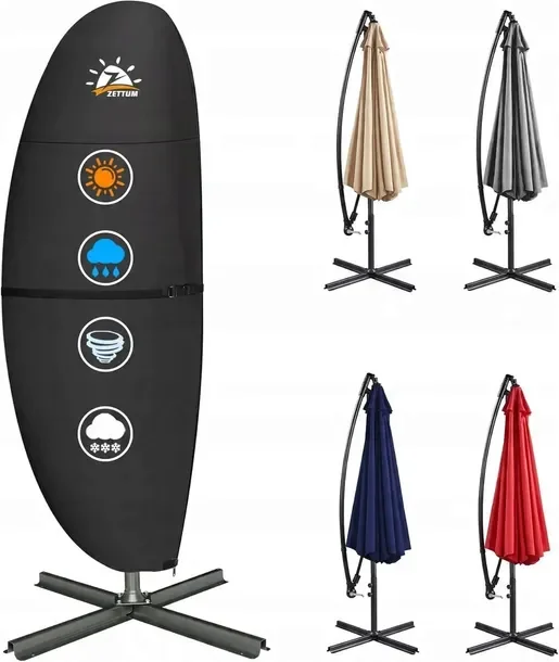 Pokrowiec Na Parasol Ogrodowy 260x42x81cm Osłona Parasola Zapinana Osłona