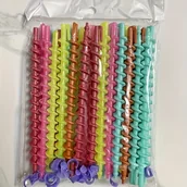 Wałki do włosów - TEMU 52 Sztuki Spiralne Lokówki do Włosów w Mieszanych Kolorach – Odcieni Różowy, Żółty, Niebieski i Zielony, Termoodporne dla Salonu i Domu, Trwałe - miniaturka - grafika 1