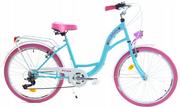 Rowery - Dallas Bike City 7spd 26 cali Błękitno-różowy - miniaturka - grafika 1