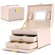 Pudełka i szkatułki - eCarla, Szkatułka na biżuterię, kuferek w kolorze pudrowego różu stenberg pd49pr - miniaturka - grafika 1