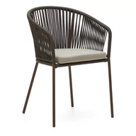 Fotele i krzesła ogrodowe - Krzesło ogrodowe z zieloną plecionką Kave Home Yanet - miniaturka - grafika 1