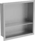 Półki łazienkowe - Mexen X-Wall-R półka wnękowa z kołnierzem i półką 30 x 30 cm, inox - 1910303010S - miniaturka - grafika 1