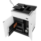 Kuchnie węglowe - Kuchnia węglowa kocioł c.o. piec kominek z płaszczem wodnym 20-23kW (kolor: biały, średnica wylotu spalin: 130 mm) - spełnia anty-smogowy EkoProjekt 99682568 - miniaturka - grafika 1