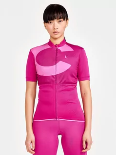 Koszulki sportowe damskie - Craft Koszulka kolarska w kolorze różowym - grafika 1