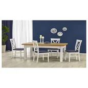 Stoły - Stół Rozkładany 160-250 x 90 x 77 Leonardo Halmar Dąb Miodowy, Bialy - miniaturka - grafika 1