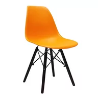 Krzesła - Krzesło DSW Milano pomarańczowe, nogi czarne - miniaturka - grafika 1
