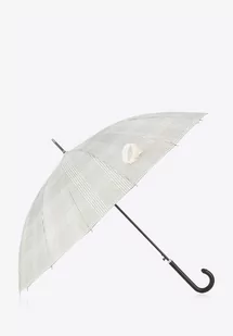 Parasol półautomatyczny szeroki szaro-kremowy - Parasole - miniaturka - grafika 1