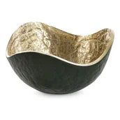 Tace i patery - Misa dekoracyjna metalowa PEDRO 25X25X13 ciemnozielona + złota - miniaturka - grafika 1