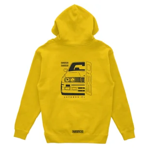 Bluza z kapturem przód BMW E30 żółta-XL - Odzież do sportów motorowych - miniaturka - grafika 1