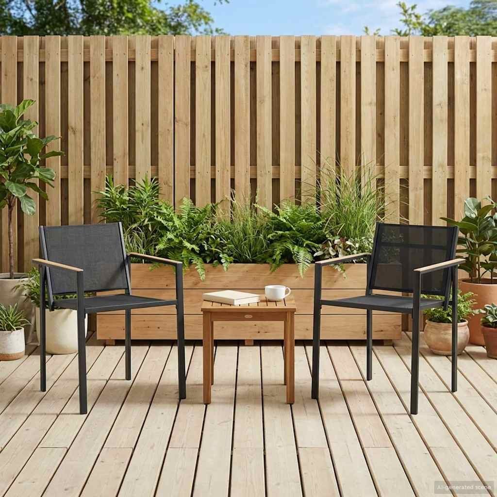 vidaXL Krzesła ogrodowe 2 pcs Czarny i antracyt 53,5 x 59 x 77 cm 42025099