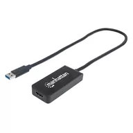 Adaptery i przejściówki - Manhattan Konwerter adapter SuperSpeed USB 3.0 na HDMI M/F 1080p czarny (152259) - miniaturka - grafika 1