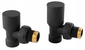 Liczniki energii elektrycznej - Zestaw zaworów grzejnikowych kątowy antracyt - miniaturka - grafika 1