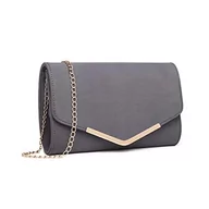 Torebki damskie - Miss Lulu Mini torba crossbody dla kobiet kopertówka łańcuszek torba na ramię zamszowa koperta torebka wieczorowa ślub kopertówka - miniaturka - grafika 1