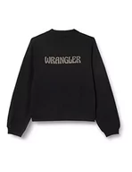 Bluzy damskie - Wrangler Bluza damska, czarna, mała - miniaturka - grafika 1