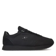Sneakersy męskie - Sneakersy Calvin Klein Jeans Runner Sock Laceup Mg Canvas YM0YM01217 Czarny - miniaturka - grafika 1