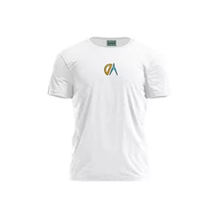Koszulki męskie - Bona Basics, Męski T-shirt z cyfrowym nadrukiem,% 100 bawełna, biały, na co dzień, męskie topy, rozmiar: M, biały, M - grafika 1
