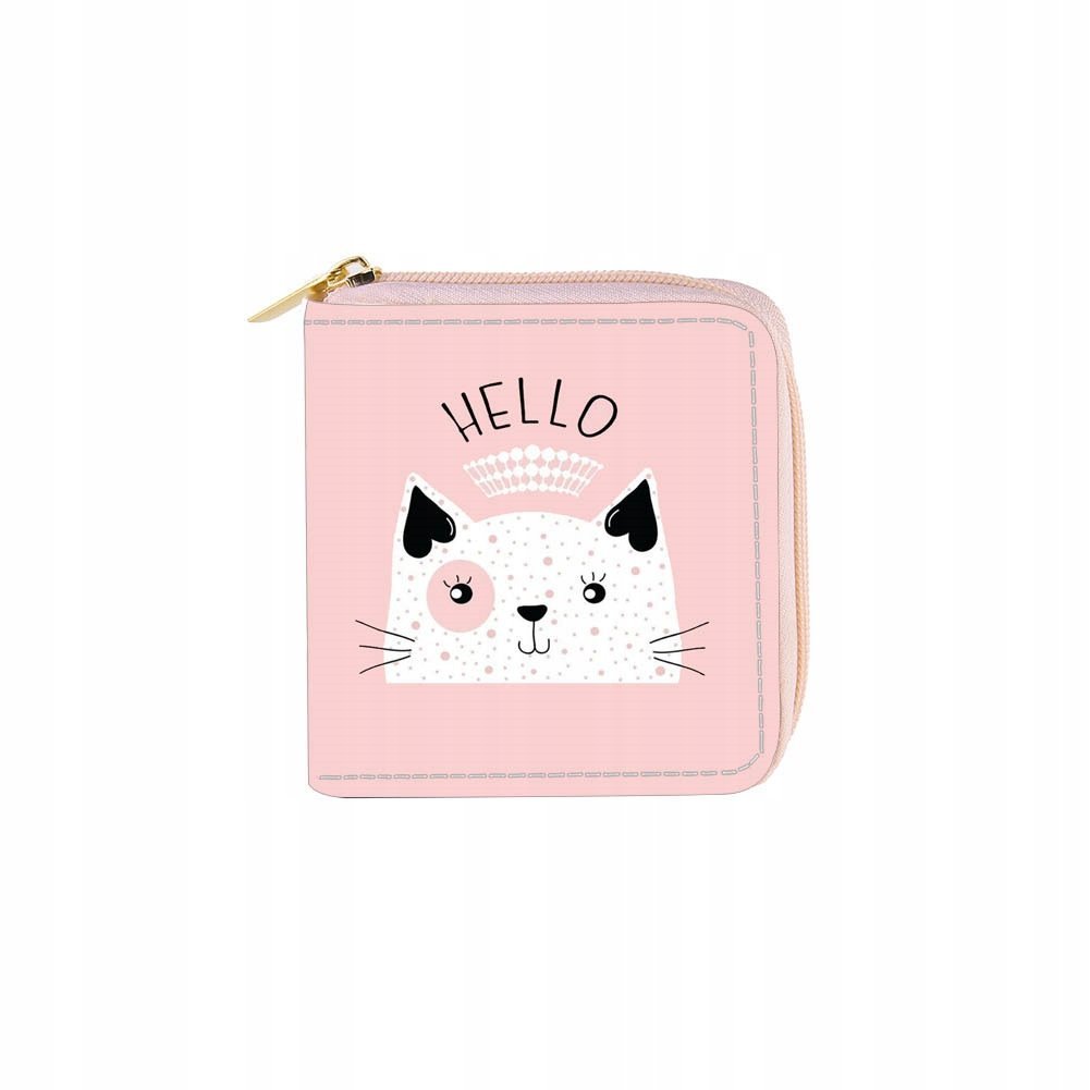 Portfel Portfelik Dla Dziewczynki Portmonetka Kotek Różowy
