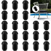 Zawiasy, okucia i inne akcesoria - Opakowanie 50 sztuk wkładek do nóg krzeseł - Wkładki do krzeseł i stołów - Stopery do nóg mebli - Średnica 19 mm - Czarne - miniaturka - grafika 1