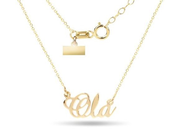 ZŁOTY NASZYJNIK IMIĘ OLA CELEBRYTKA 333 GRAWER