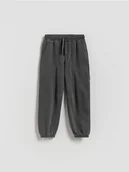 Spodnie i spodenki dla chłopców - Reserved - Bawełniane spodnie jogger - ciemnoszary - miniaturka - grafika 1