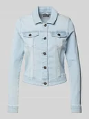 Kurtki damskie - Kurtka jeansowa z kieszeniami z patką model ‘DEBRA’ - miniaturka - grafika 1