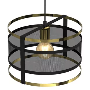 Luminex Rim 3903 lampa wisząca zwis 1x60W E27 czarna/złota - Lampy sufitowe - miniaturka - grafika 4