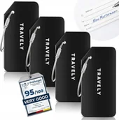 Akcesoria podróżnicze - ZAWIESZKA DO WALIZEK IDENTYFIKATOR ALUMINIUM CZARNY BEZPIECZNA PODRÓŻ - miniaturka - grafika 1