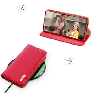 Dux Ducis Hivo skórzane etui z klapką pokrowiec ze skóry naturalnej portfel na karty i dokumenty Samsung Galaxy S22+ (S22 Plus) czerwony - Etui i futerały do telefonów - miniaturka - grafika 7